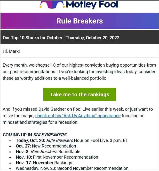 rule breakers email campaign