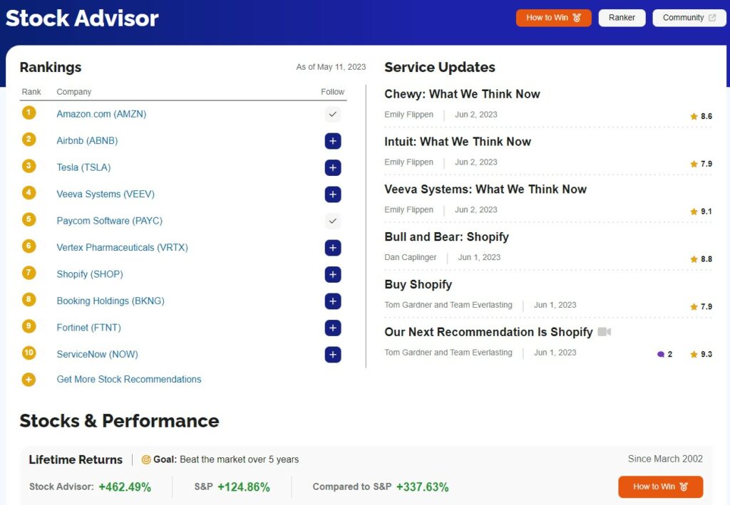 stock advisor stock picks screen