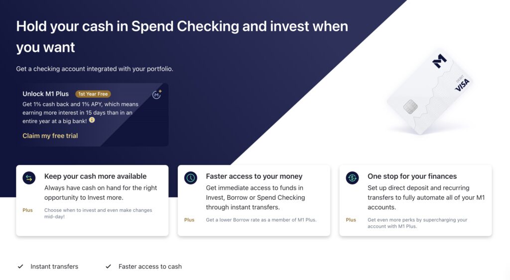 M1 Finance Spend Checking