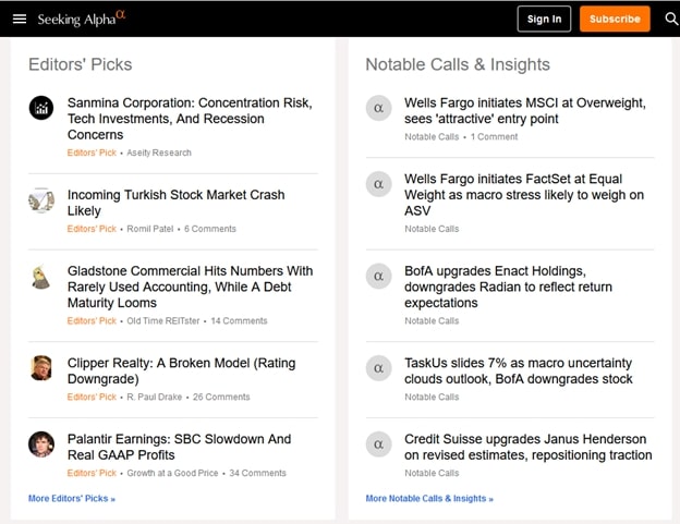 Seeking Alpha picks