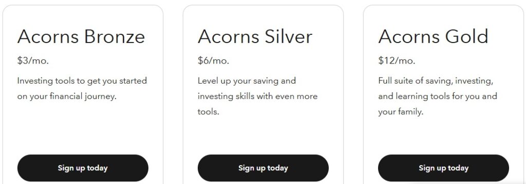 Acorns plans