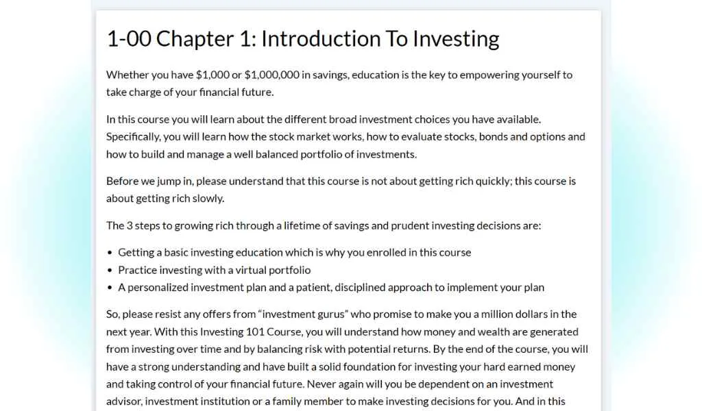 Investing101 Course
