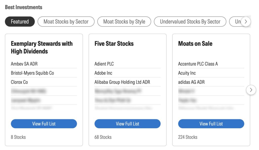 Morningstar Best Investments Categorizer