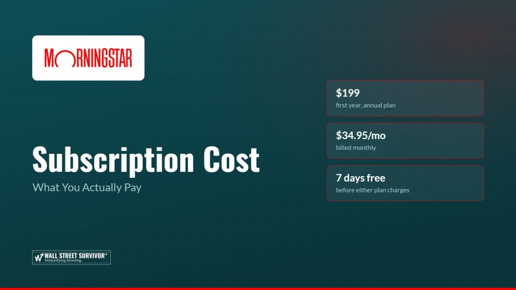morningstar subscription cost