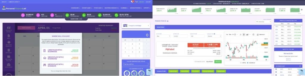 PersonalFinanceLab finance game for high school students