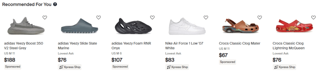 StockX Shoes Offerings