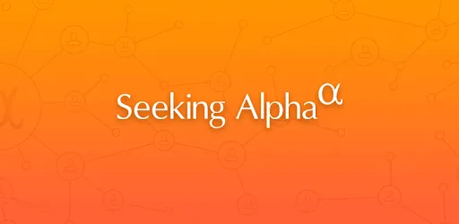 Seeking alpha logo on orange background