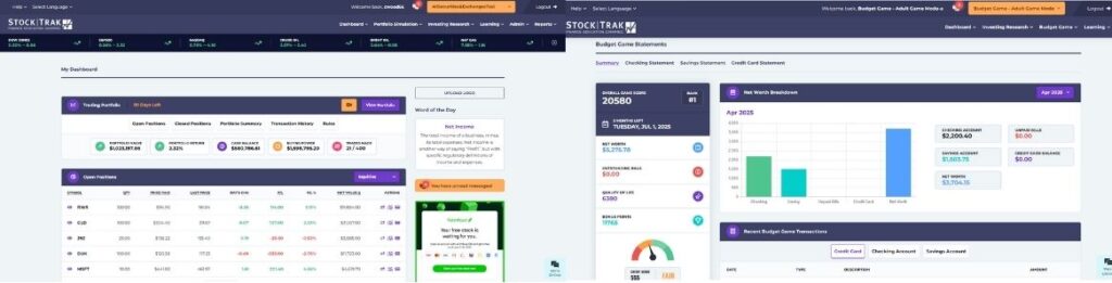 StockTrak finance game for college students