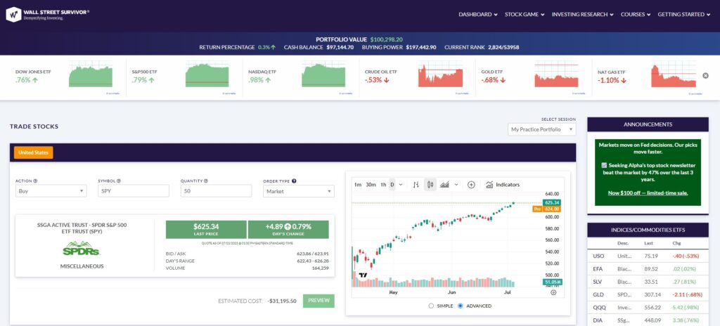 stock market game