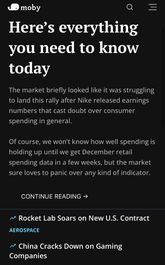 Market headlines on research and investing