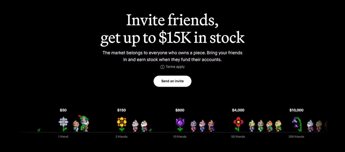 Robinhood referral offer headline advertising up to $15,000 in stock a year