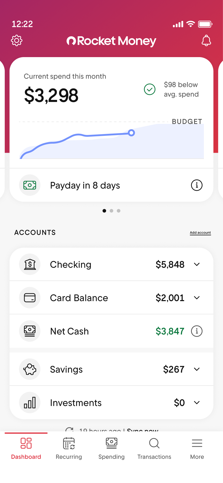 rocket money dashboard